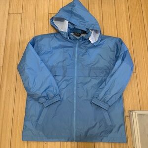 Vos sports  Rain Jacket/ Wind Breaker Hood Zips Off Boys L  16-18